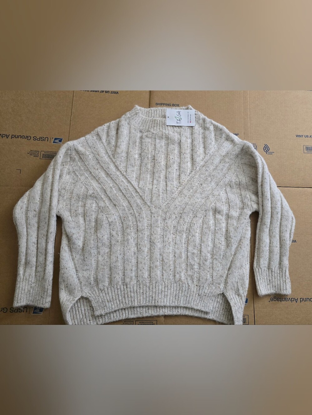 Cozy Cream Ribbed Knit Sweater